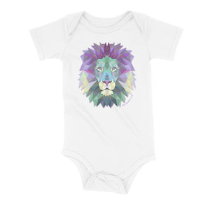 Geometric Purple Lion, Revelation 5:5 Onesie