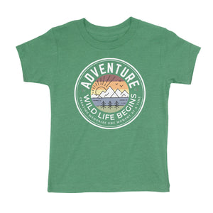 Wild Life Begins Orange Sunset Kids' T-Shirt