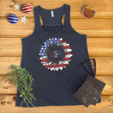 Load image into Gallery viewer, American Flag Sunflower Ladies&#39; Tank Top
