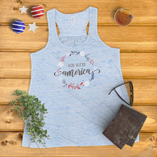 Load image into Gallery viewer, God Bless America Floral Wreath Ladies&#39; Tank Top
