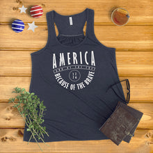 Load image into Gallery viewer, America Land of the Free, Because of the Brave Ladies&#39; Tank Top
