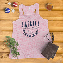 Load image into Gallery viewer, America Land of the Free, Because of the Brave Ladies&#39; Tank Top
