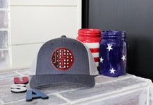 Load image into Gallery viewer, USA Monogram Red Genuine Leather Patch Hat
