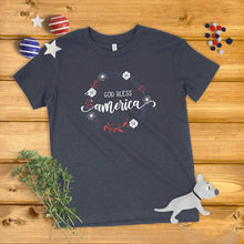 Load image into Gallery viewer, God Bless America Floral Wreath Kids&#39; T-Shirt
