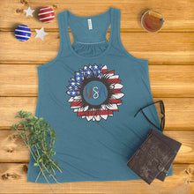 Load image into Gallery viewer, American Flag Sunflower Ladies&#39; Tank Top

