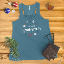 Load image into Gallery viewer, God Bless America Floral Wreath Ladies&#39; Tank Top
