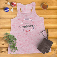 Load image into Gallery viewer, God Bless America Floral Wreath Ladies&#39; Tank Top
