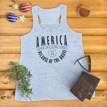 Load image into Gallery viewer, America Land of the Free, Because of the Brave Ladies&#39; Tank Top
