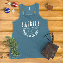 Load image into Gallery viewer, America Land of the Free, Because of the Brave Ladies&#39; Tank Top
