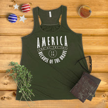 Load image into Gallery viewer, America Land of the Free, Because of the Brave Ladies&#39; Tank Top
