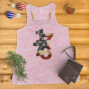 1776 Vintage American Flag Ladies' Tank Top