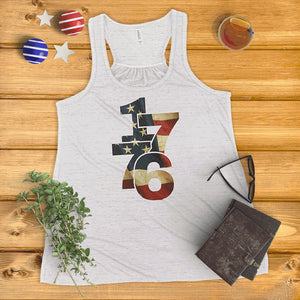 1776 Vintage American Flag Ladies' Tank Top