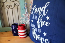 Load image into Gallery viewer, Land of the Free, Because of the Brave Pillow
