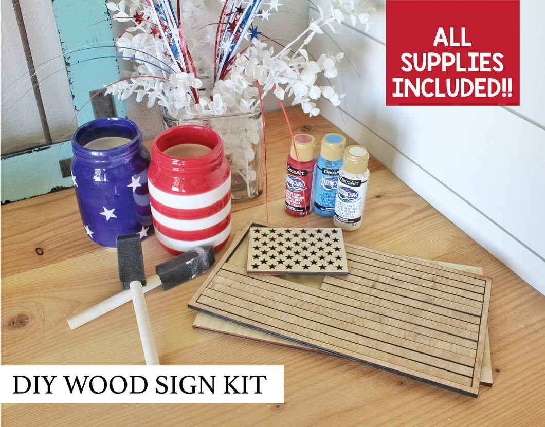 DIY 3D American Flag Sign