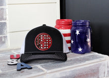 Load image into Gallery viewer, USA Monogram Red Genuine Leather Patch Hat
