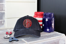 Load image into Gallery viewer, USA Monogram Red Genuine Leather Patch Hat
