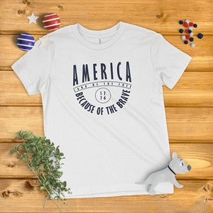 America Land of the Free, Because of the Brave Kids' T-Shirt